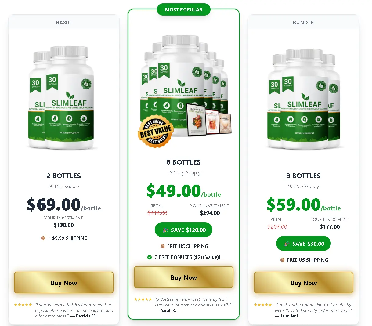 SlimLeaf Pricing